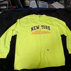 New York Long Sleeve Shirt, Men's XL, Neon Yellow, Like New